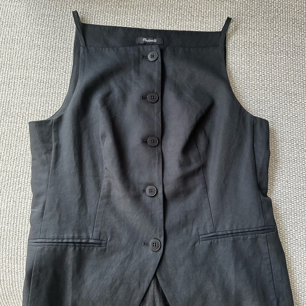 Madewell Black Button-Down Vest